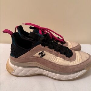 Chanel sneakers suede calfskin nylon